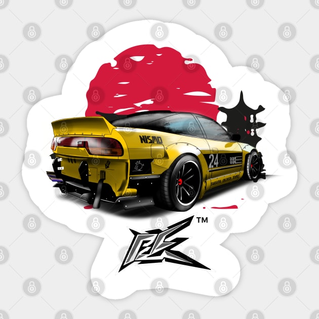 240SX nismo silvia s13 pandem yellow Sticker by naquash